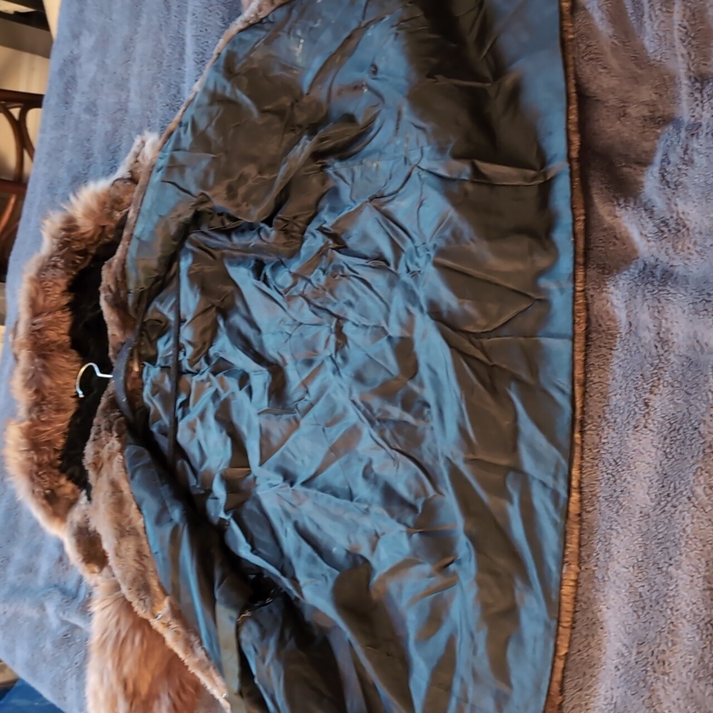Women's Brown Real Fur Coat - Picture 12 of 14